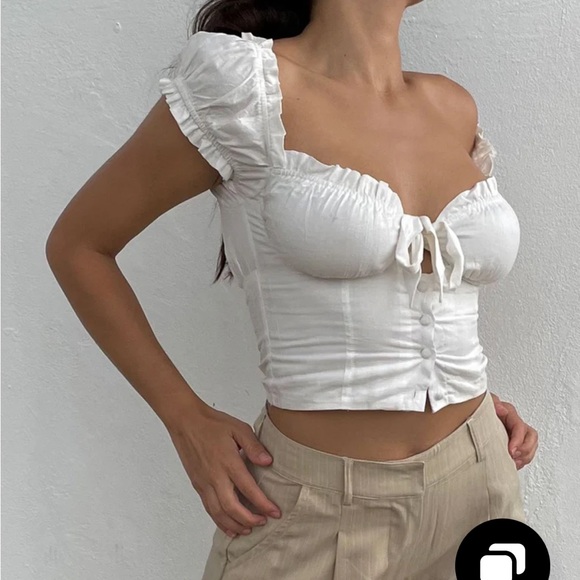 Princess Polly white Elouise crop top US 4 - Picture 12 of 12